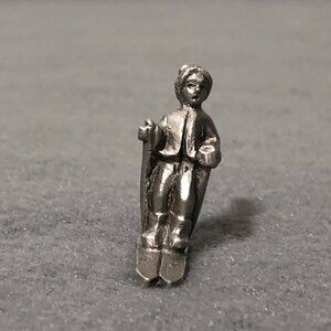 Vintage Rawcliffe Miniature Pewter Down Hill Skier Figurine